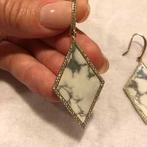 Melanie Auld Marbled and Gold Pave Earrings